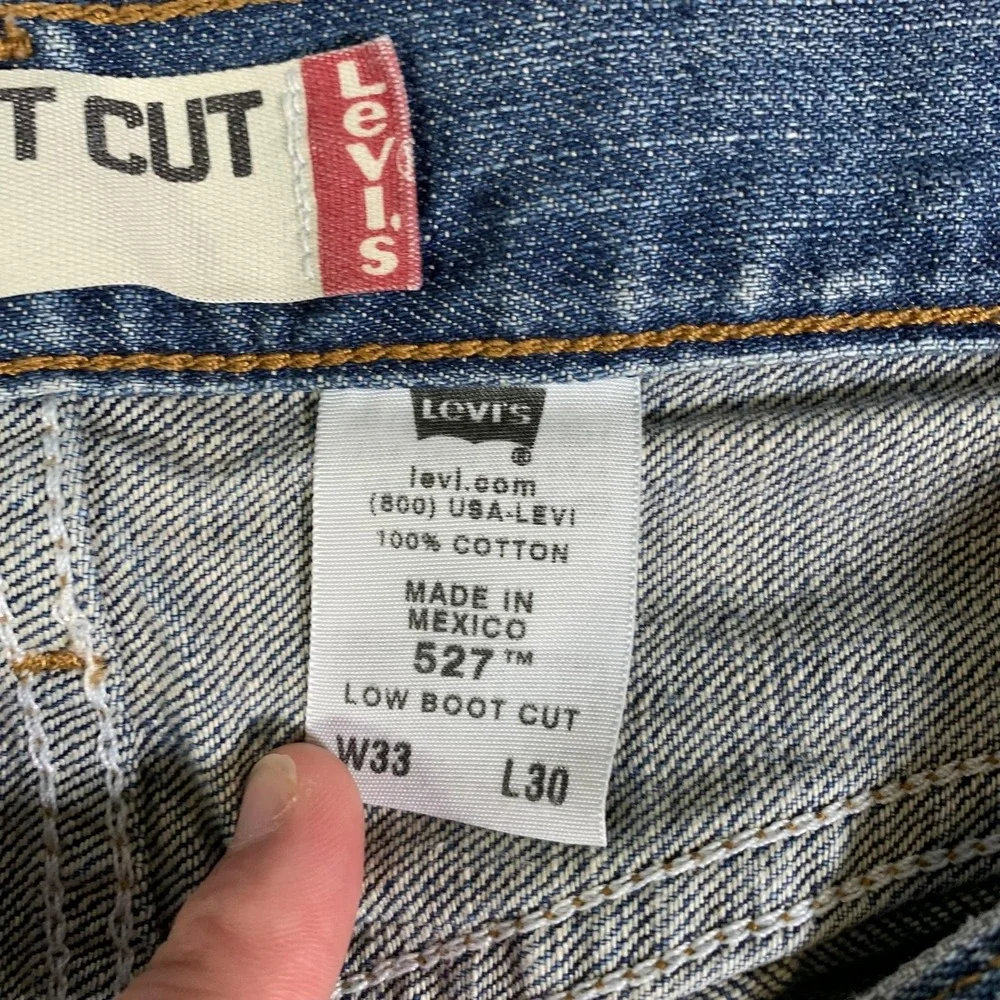 VTG Levis 527 Jeans Mens 33x27 (Tag33x30) Blue Medium Wash Low Rise Slim Bootcut